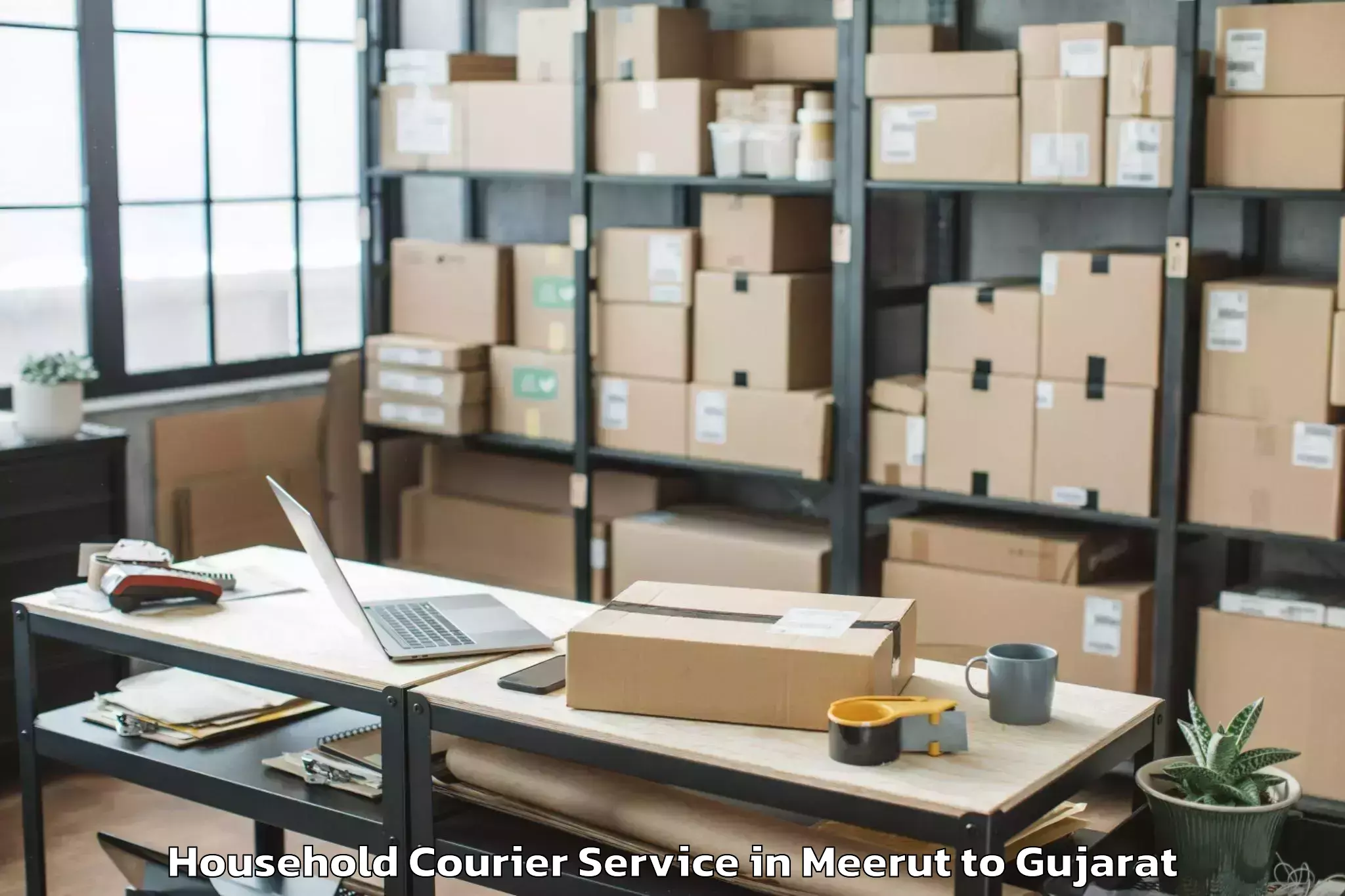 Meerut to Jamkandorna Household Courier Booking